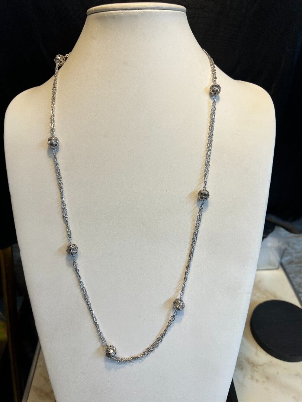 Sarah Coventry Vintage Long Layering Necklace, Silvertone